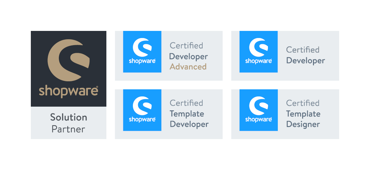 Logocollage: Studio1® als zertifizierter Shopware-Partner