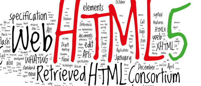 Illustration Wortwolke FLASH versus HTML5