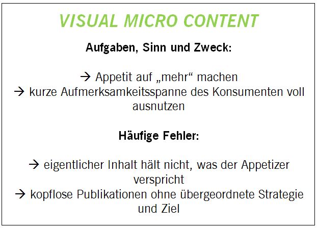 Sinn von Visual Micro Content