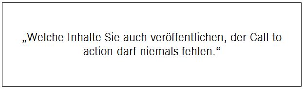 Nie ohne call to action
