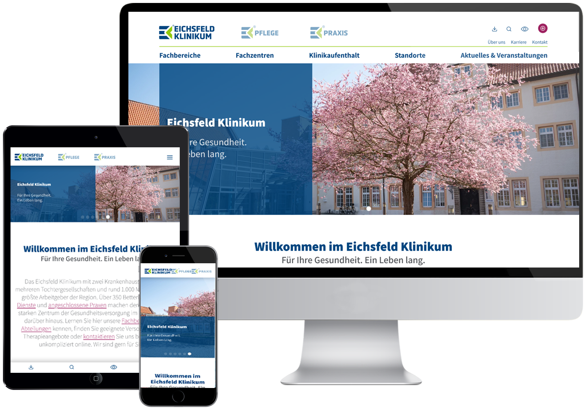 Studio1® Referenz Eichsfeld Klinikum Website