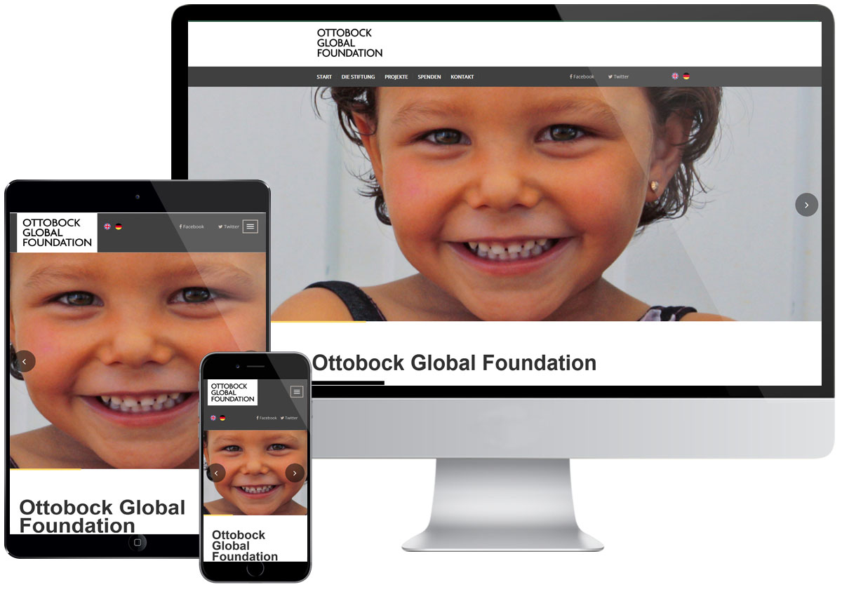 Studio1® Referenz Ottobock Global Foundation Websiterelaunch mobile Ansichten