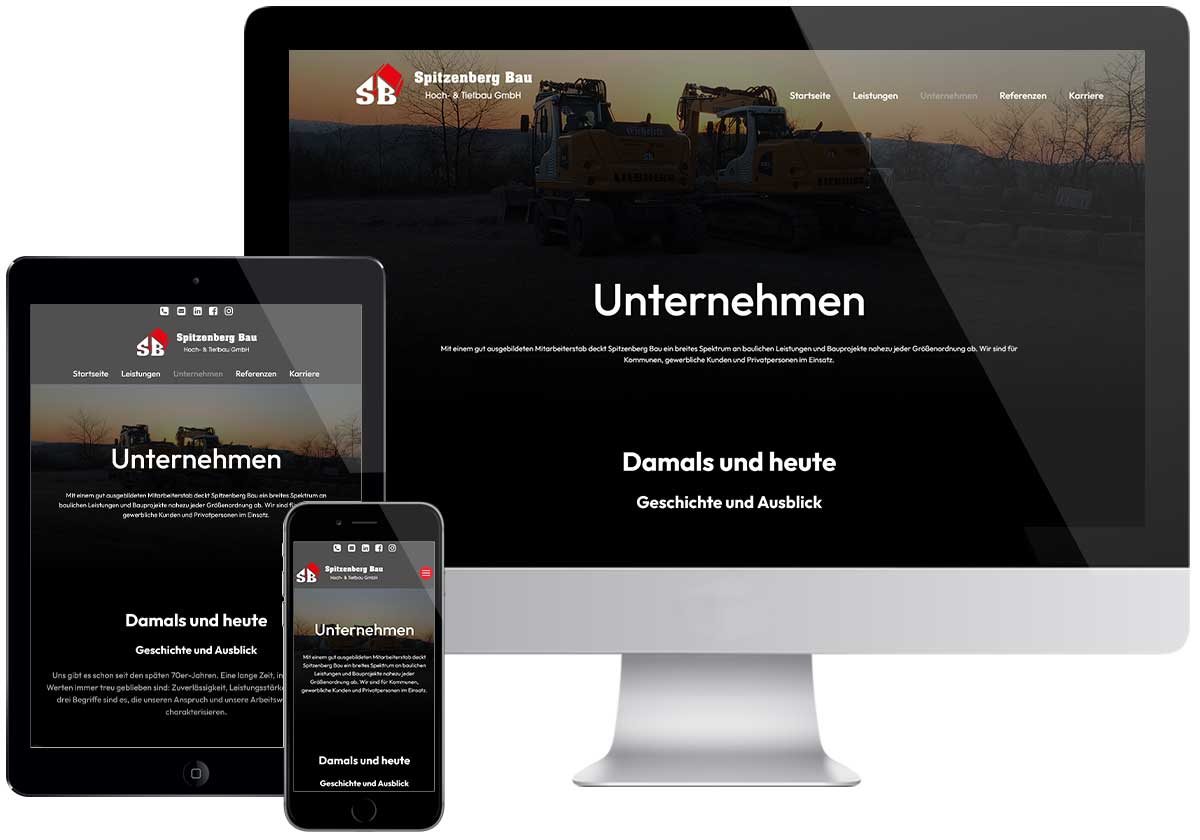 Studio1® Referenz Spitzenberg Bau: Impressionen Website