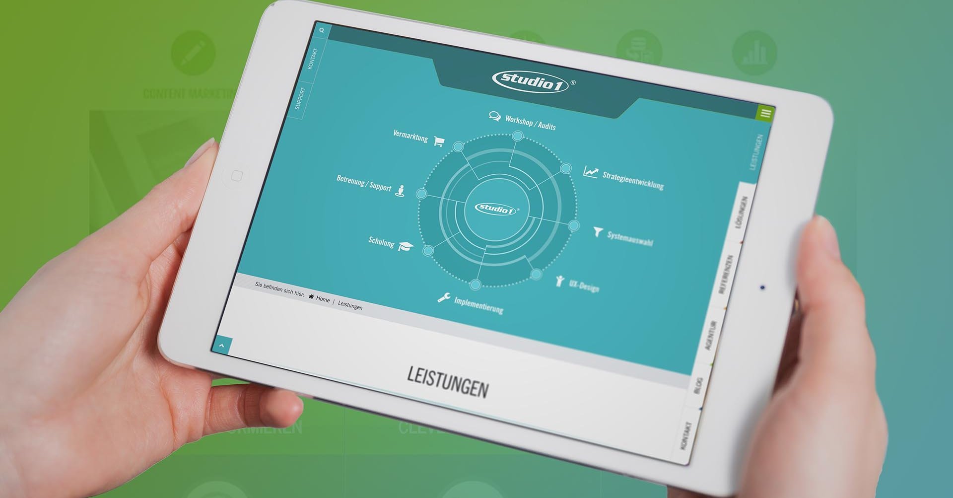 Bild von der Webseite von Studio 1 Werbeagentur GmbH